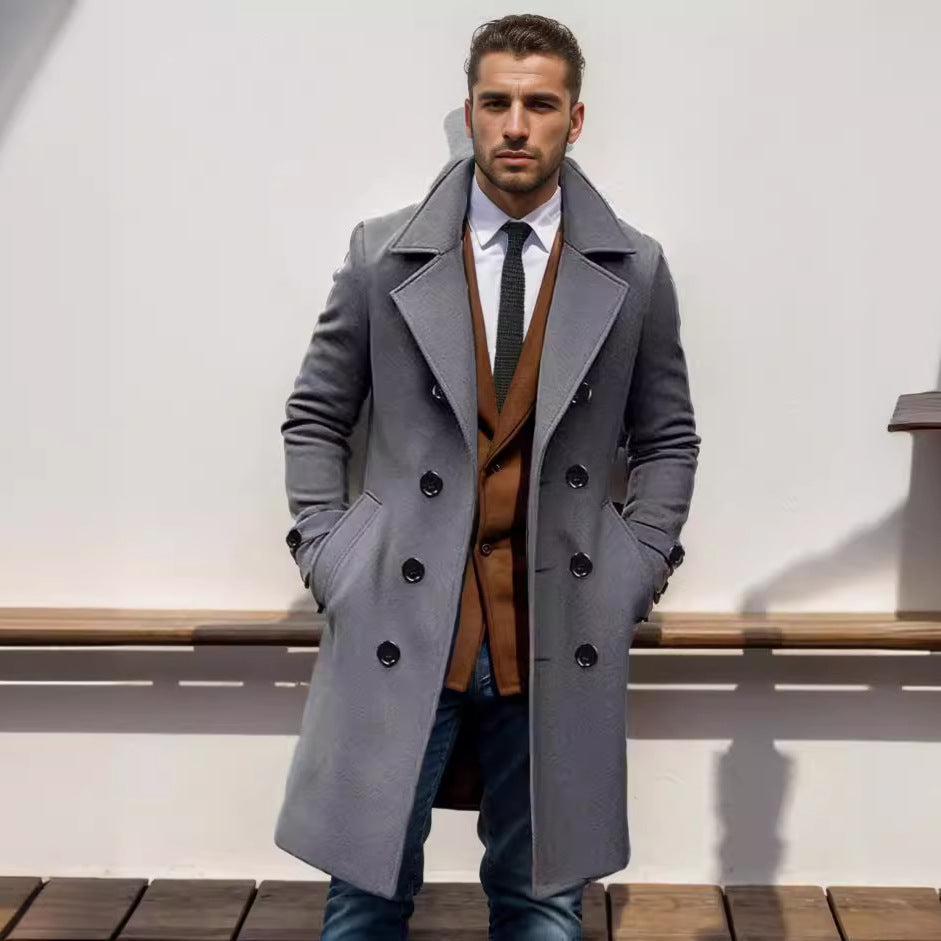 Double-breasted wool coat