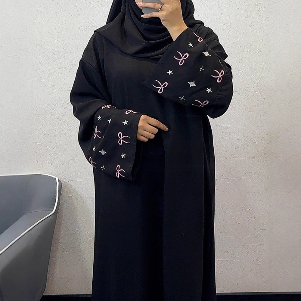 Embroidered floral robe