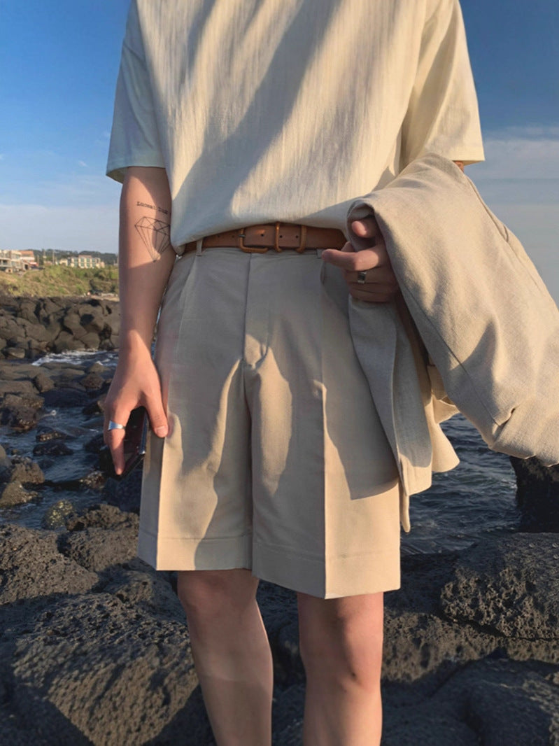 Men's Suit Shorts Comfortable Draped Trousers