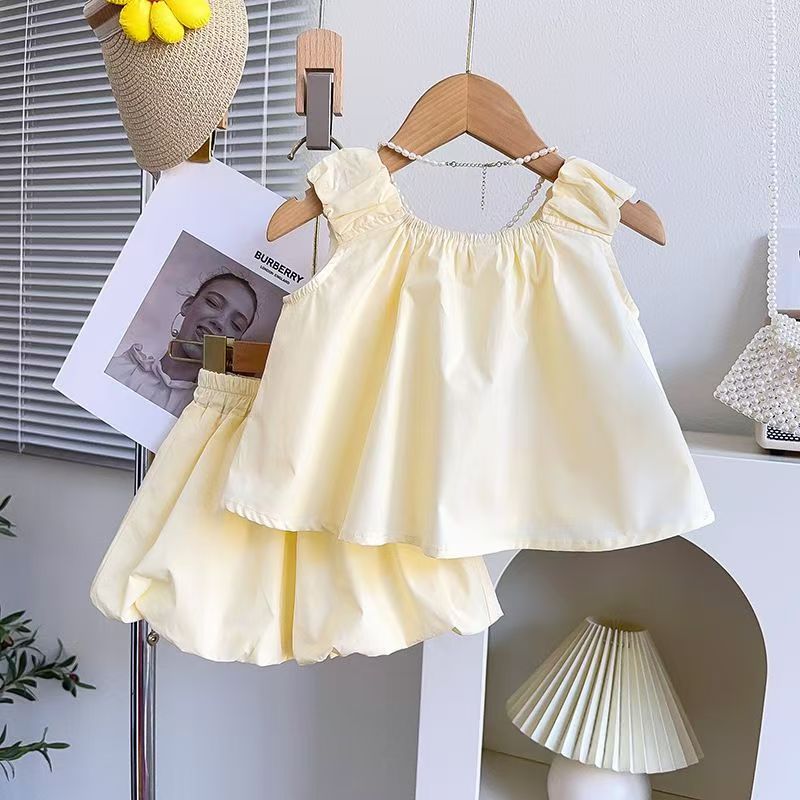 Girls' Floral Sleeveless Top and Shorts Set