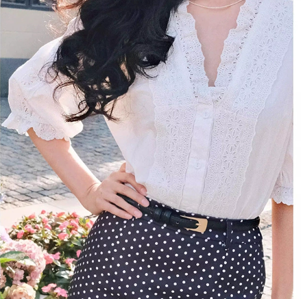 V-neck blouse for women