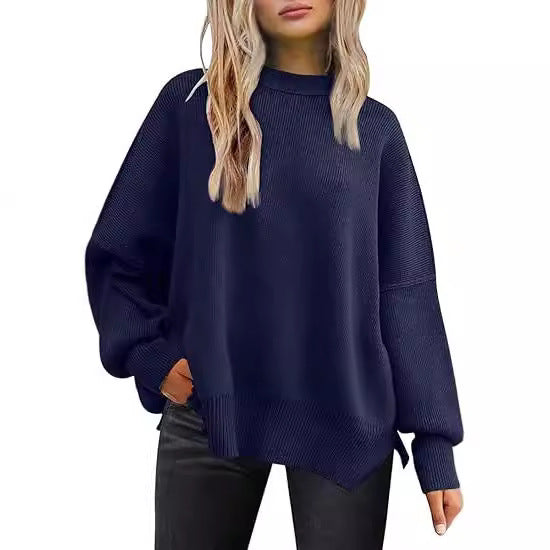 Coarse needle side-opening sweater