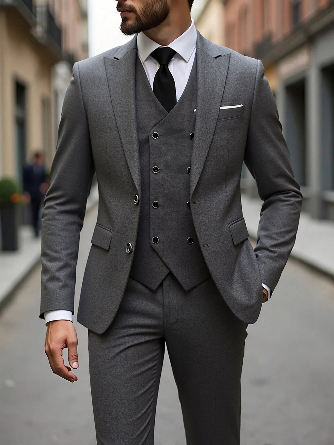 Men's Formal Suit Three-Piece Set