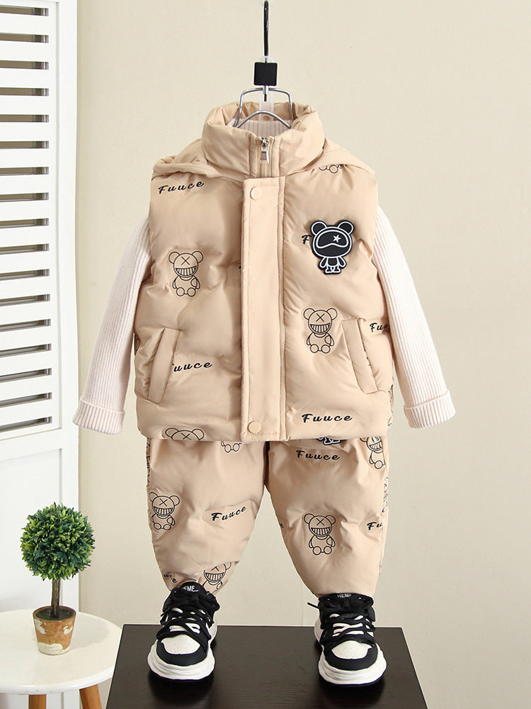 Children's Down Cotton Vest and Pants