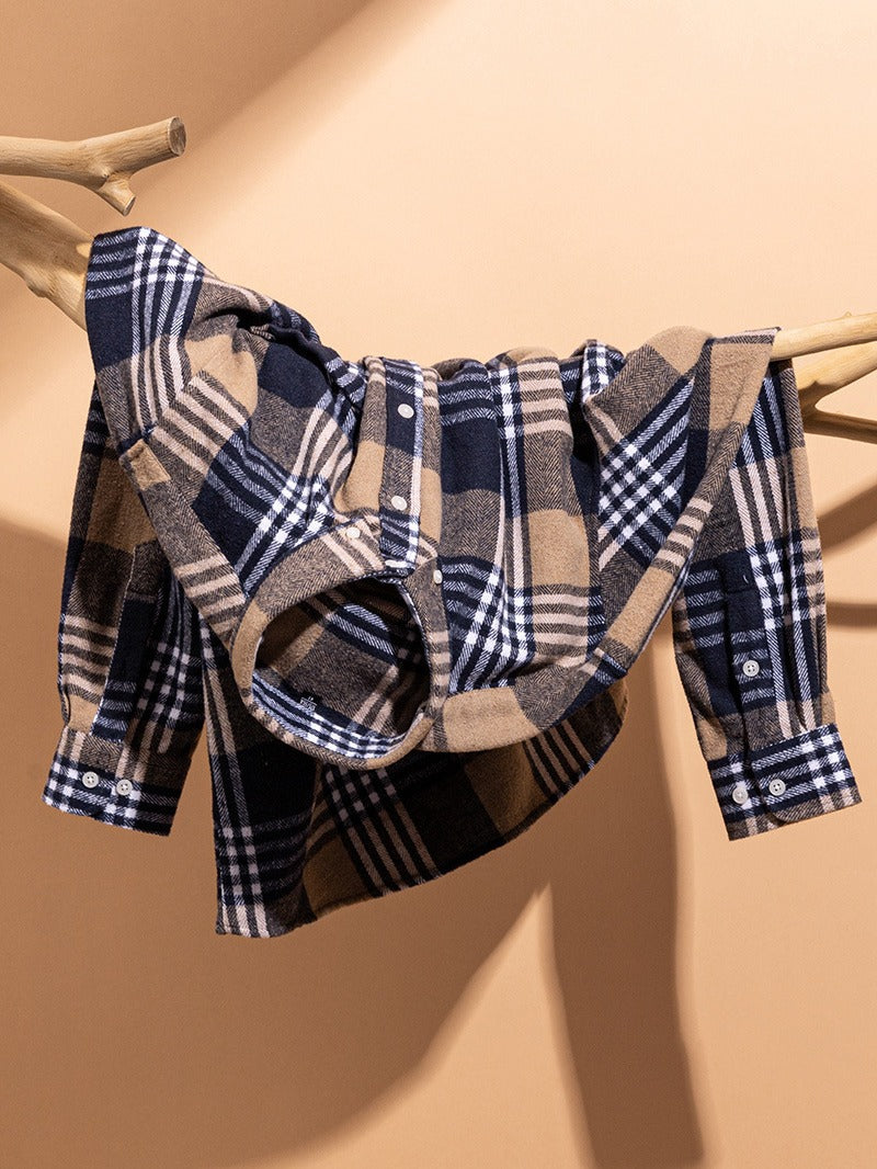 Men's Vintage Plaid Long Sleeve Shirt