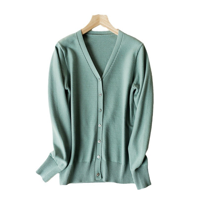Women's V-neck Long Sleeve Cardigan