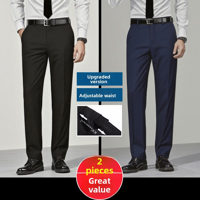 Suit Pants for Men, Business Formal Wear, Loose Straight-Leg, Plus Size, for Work, Interviews, Administrative, Commuting, Workplace, Career