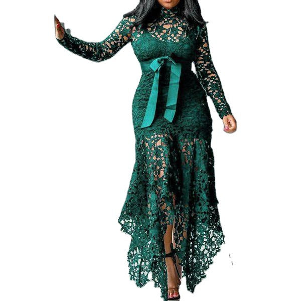 Lace Cut Out Long Sleeve Dress
