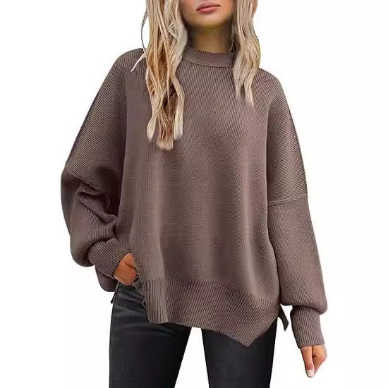 Coarse needle side-opening sweater