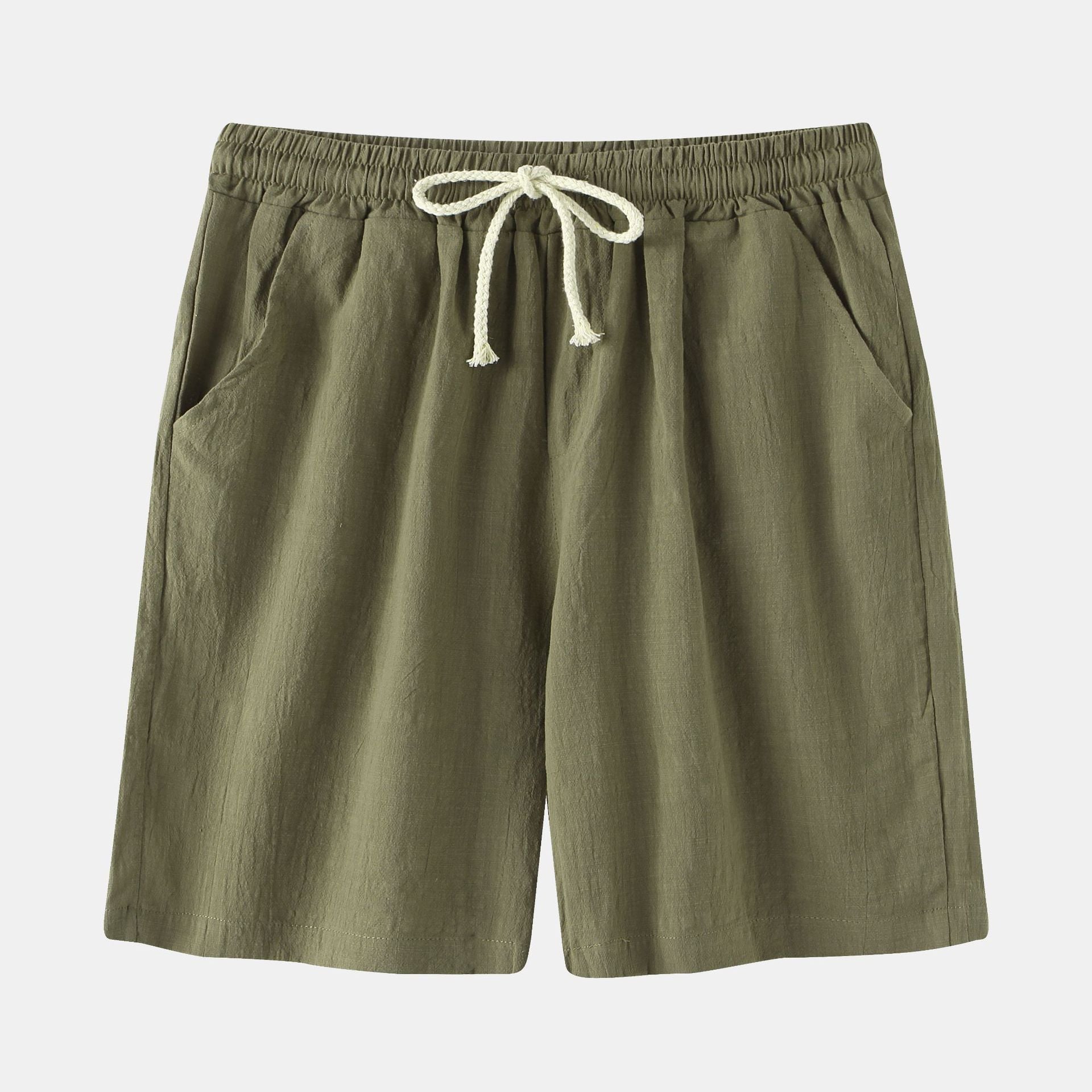 Mens Cotton Linen Casual Shorts