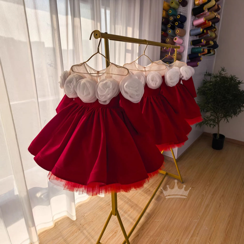 Red Vintage Princess Dress for Girls