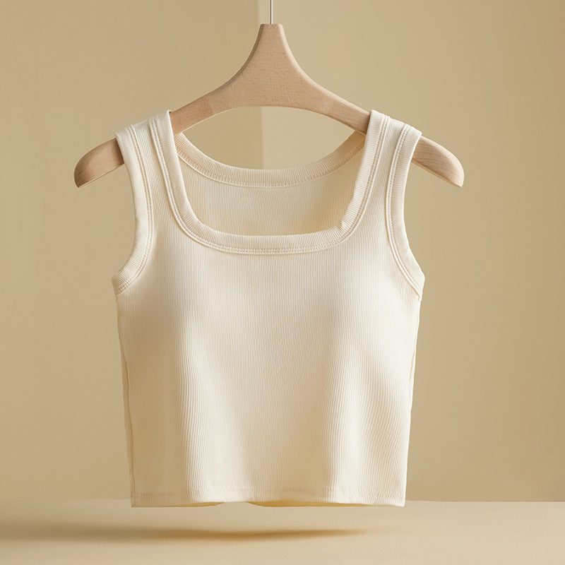 Women's Square Neck Built-in Bra Vest