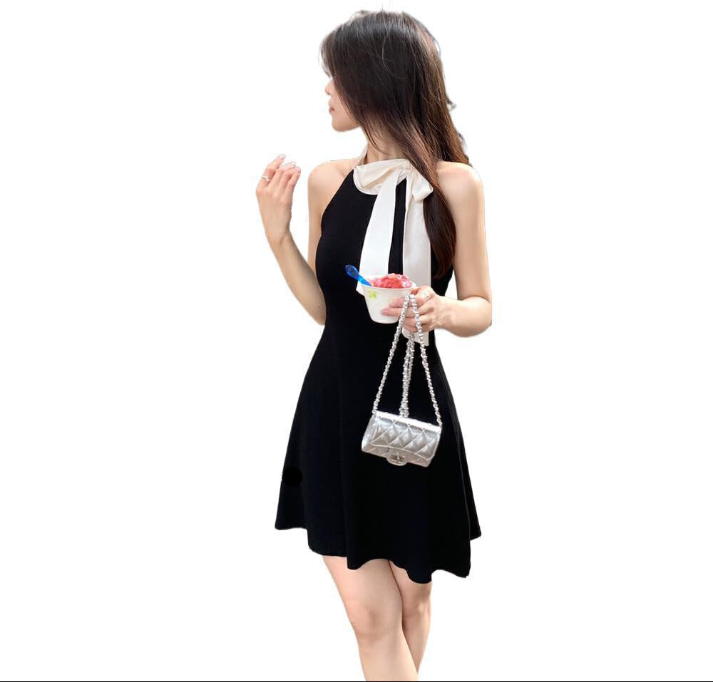 Women's Knit Dress with Tie Design