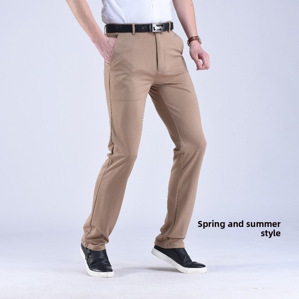Men's straight-leg suit trousers