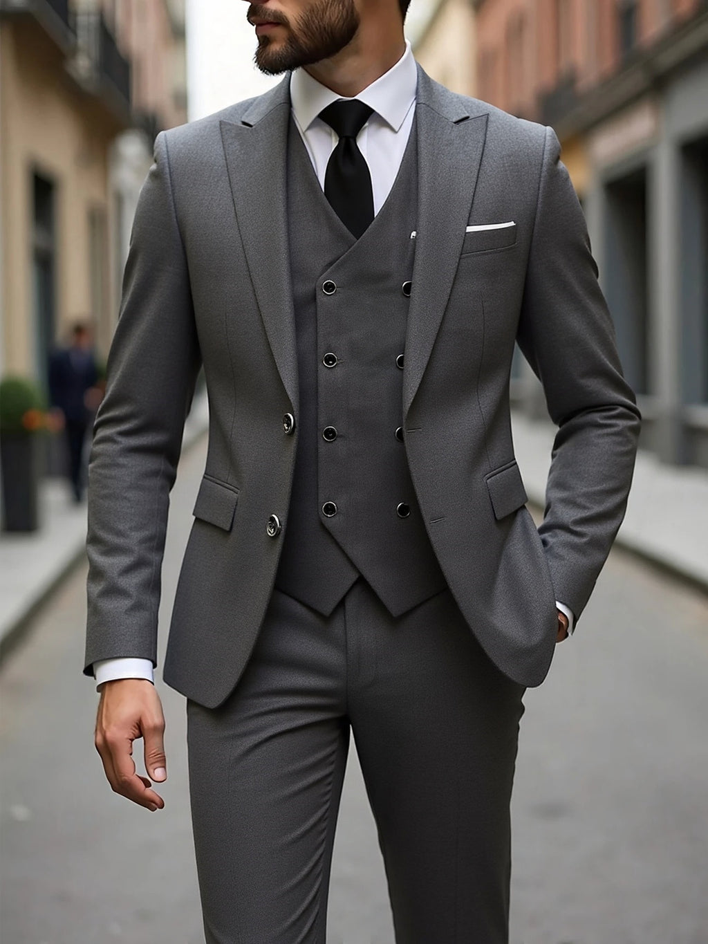 Men's Formal Suit Three-Piece Set