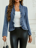 Ruffled Denim Tops for Women