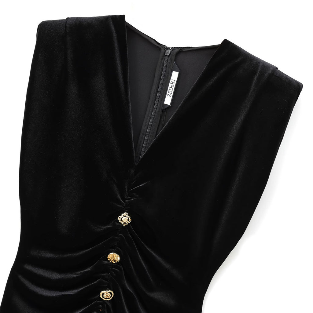 Velvet Sleeveless Maxi Dress
