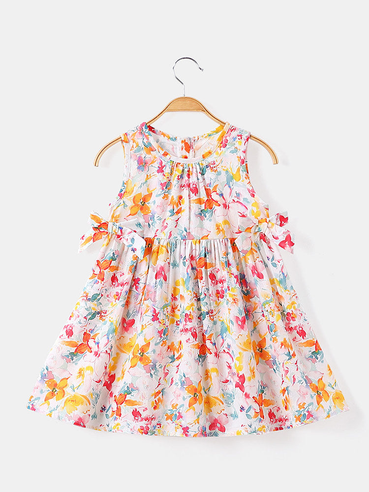 Girl's Sleeveless Floral Dress