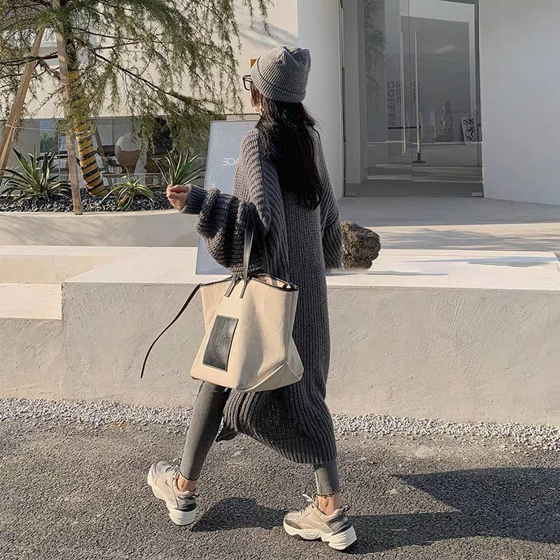 Loose Fit Long Sleeve Knitted Cardigan for Women