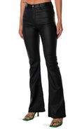 Breathable Flared Denim Leather Pants