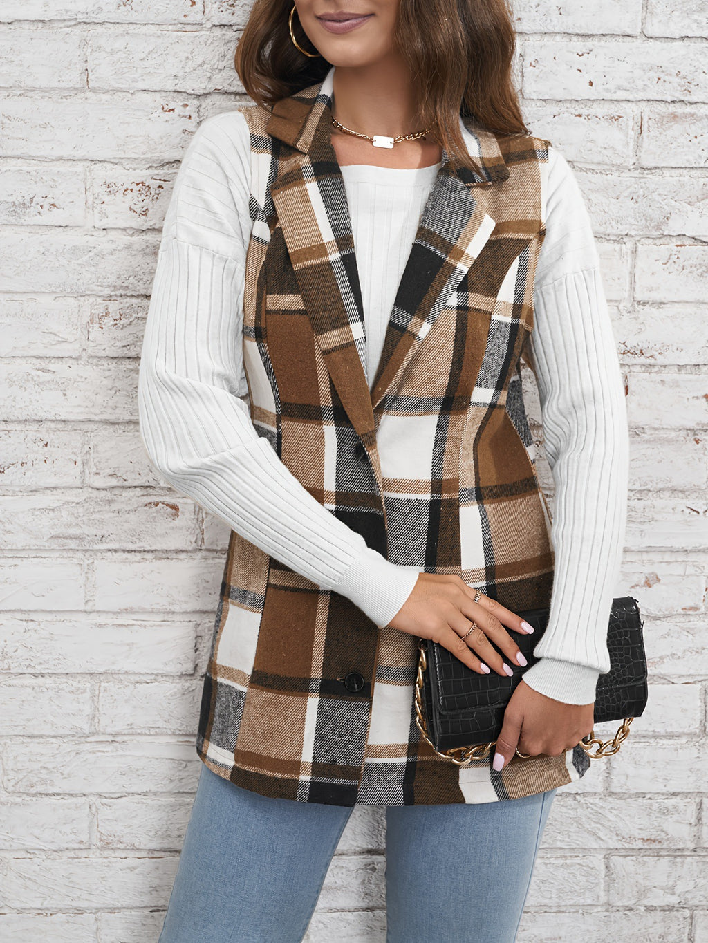 Women's Plaid Elegant Sleeveless Vest