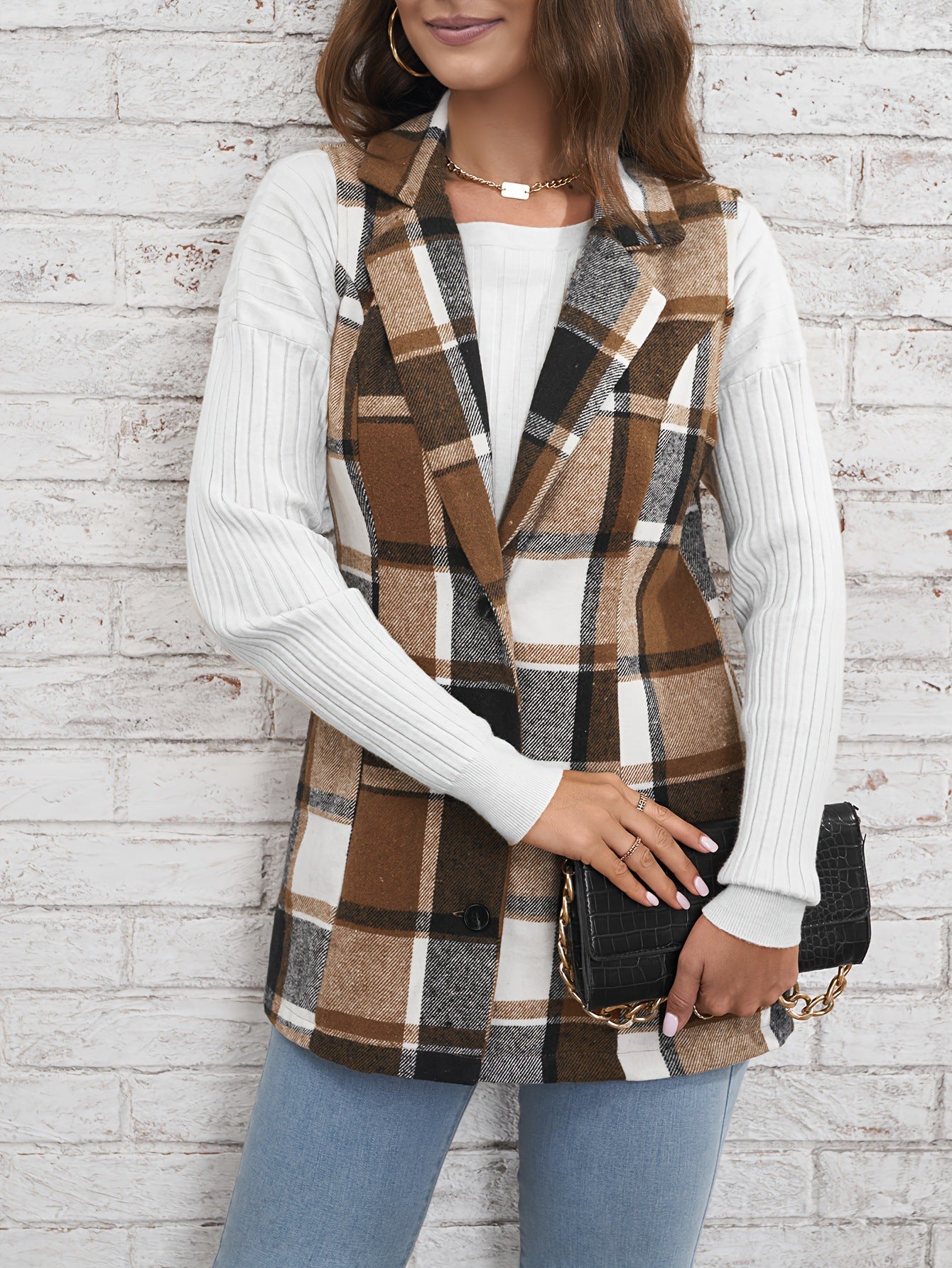 Women's Plaid Elegant Sleeveless Vest