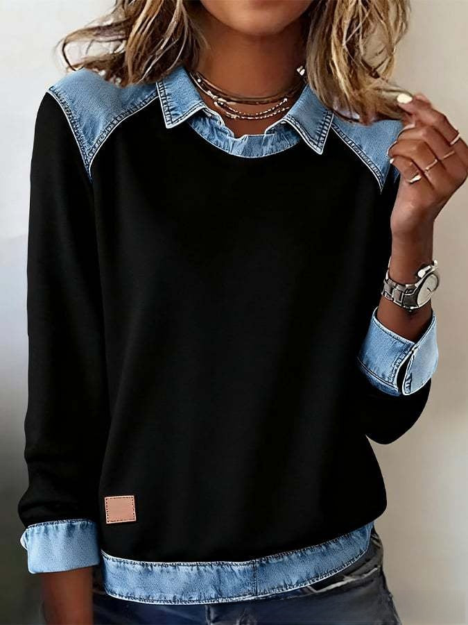 Pullover with lapel collar