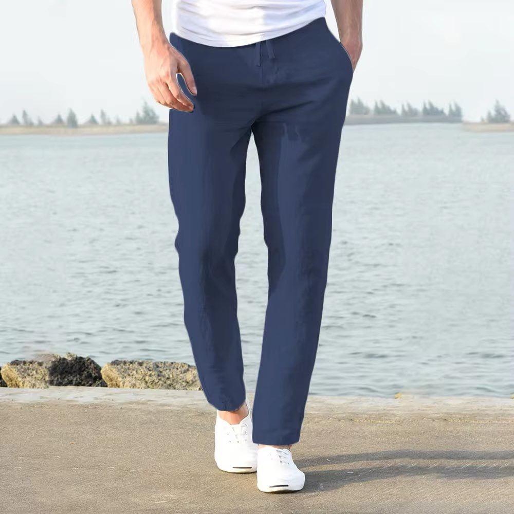 Men's trend straight long trousers