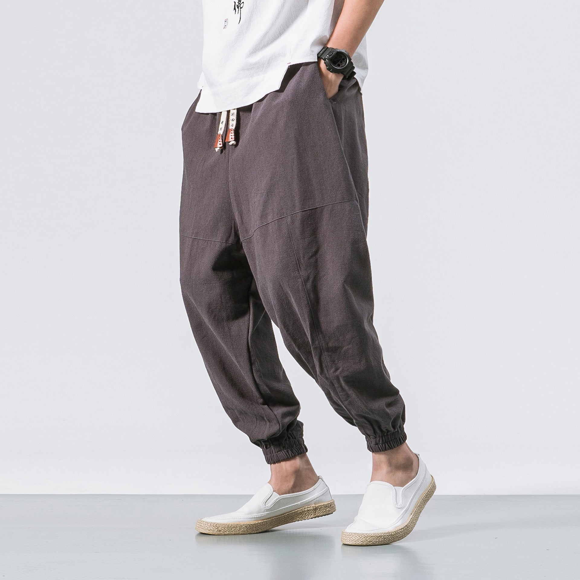 Cotton Linen Men's Casual Trousers