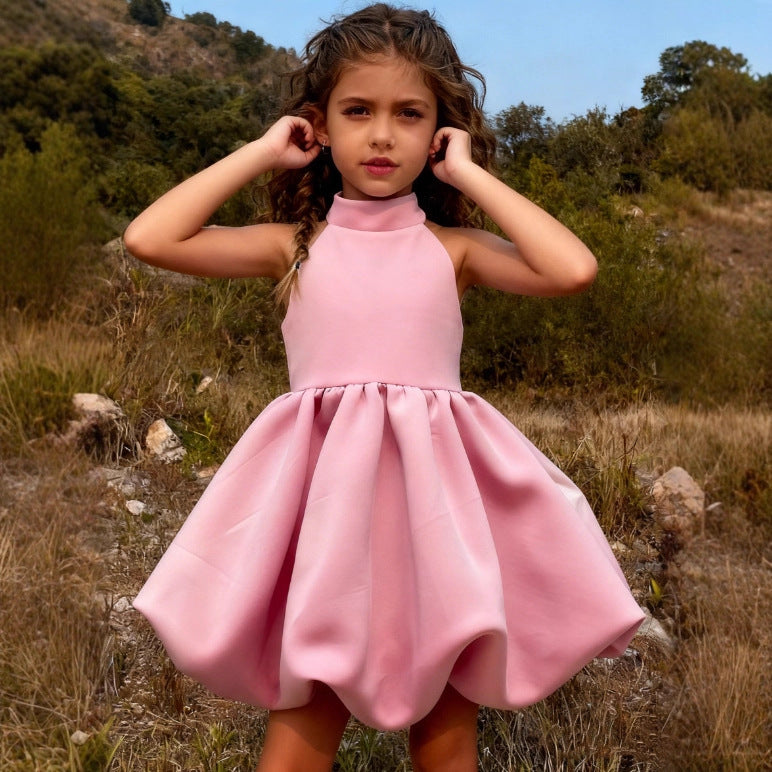 Girl's Bow Princess Sleeveless Dress