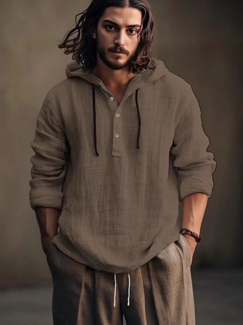 Pullover, hooded collar