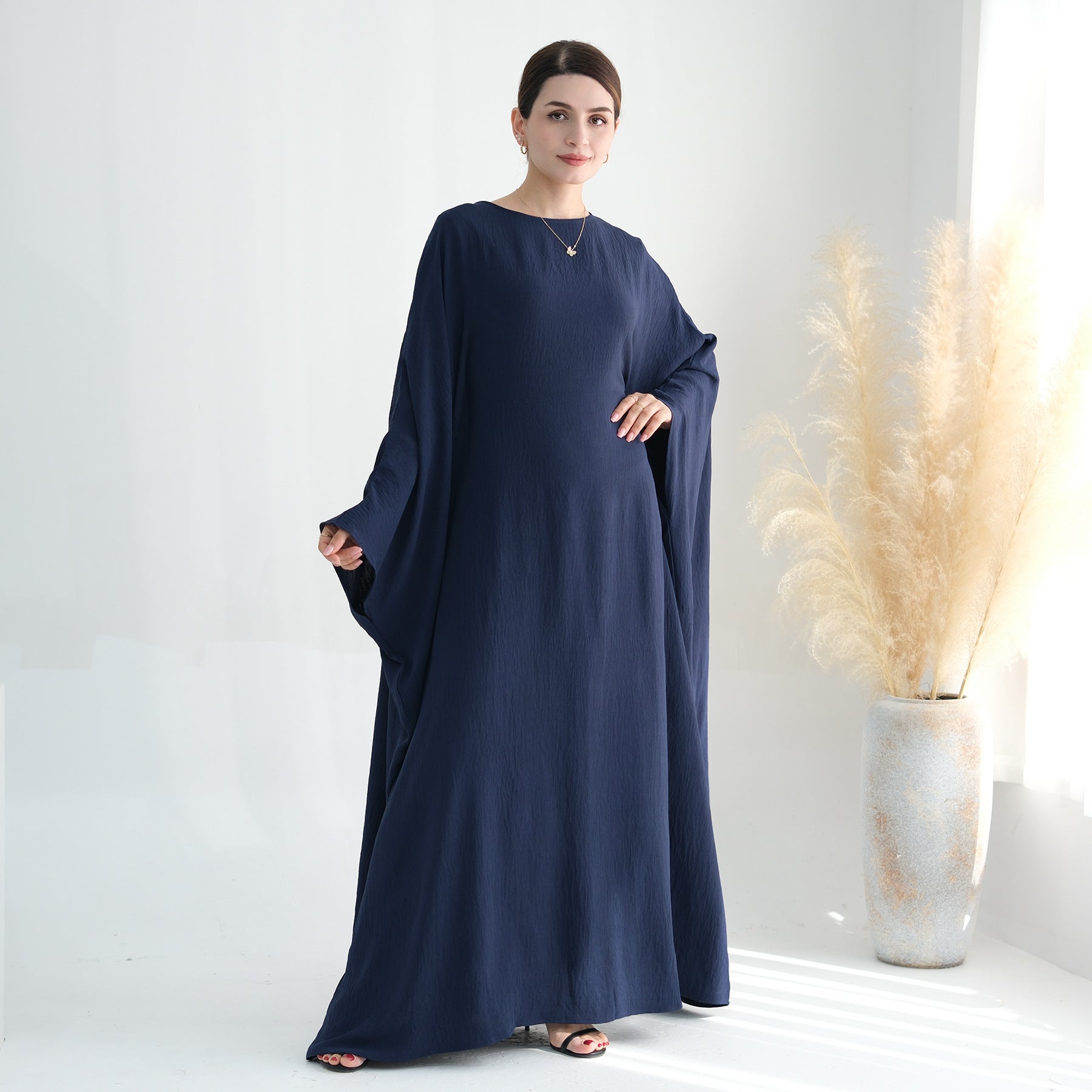 Women's Bat Sleeve Party Dress with Belt