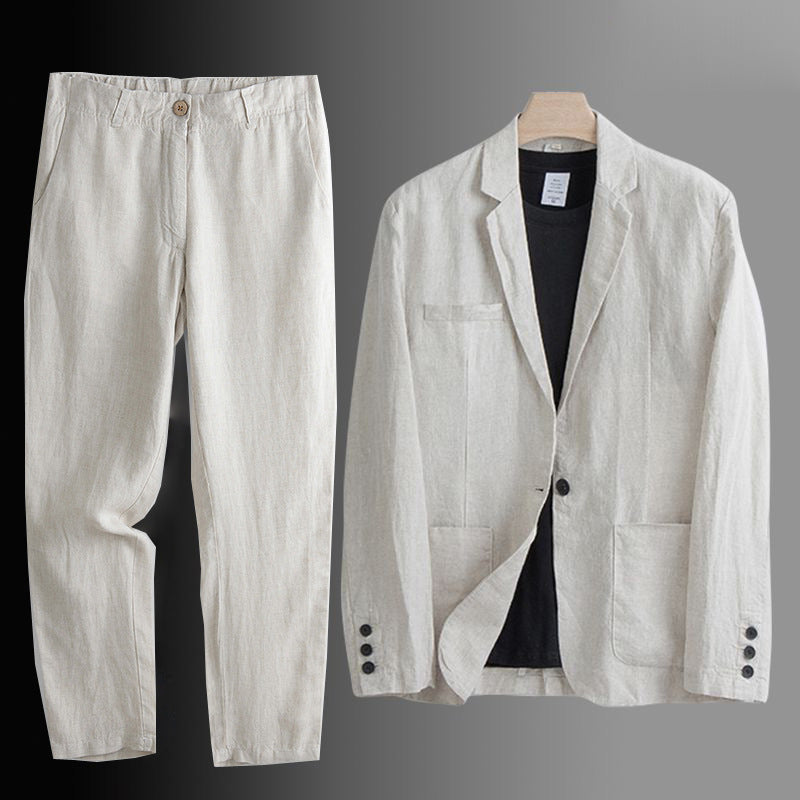 Men's Linen Blend Summer Suit