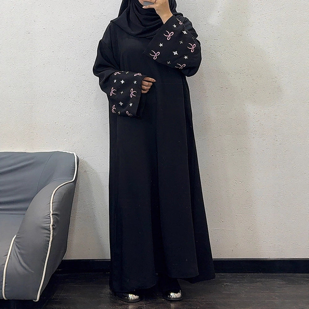 Embroidered floral robe