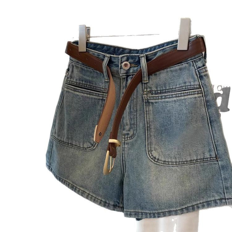 Women's High Waist Retro Denim Shorts
