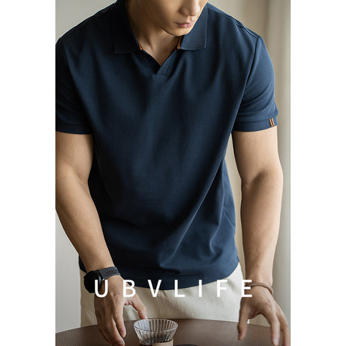 Casual small V-neck polo shirt