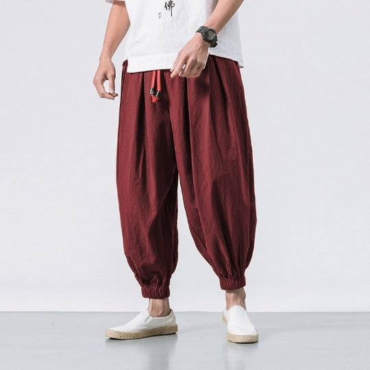 Cotton Linen Men's Casual Trousers