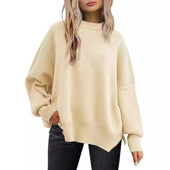 Coarse needle side-opening sweater