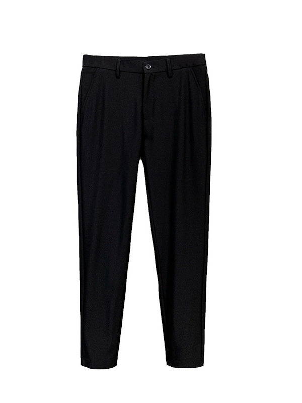 Men's straight-leg suit pants