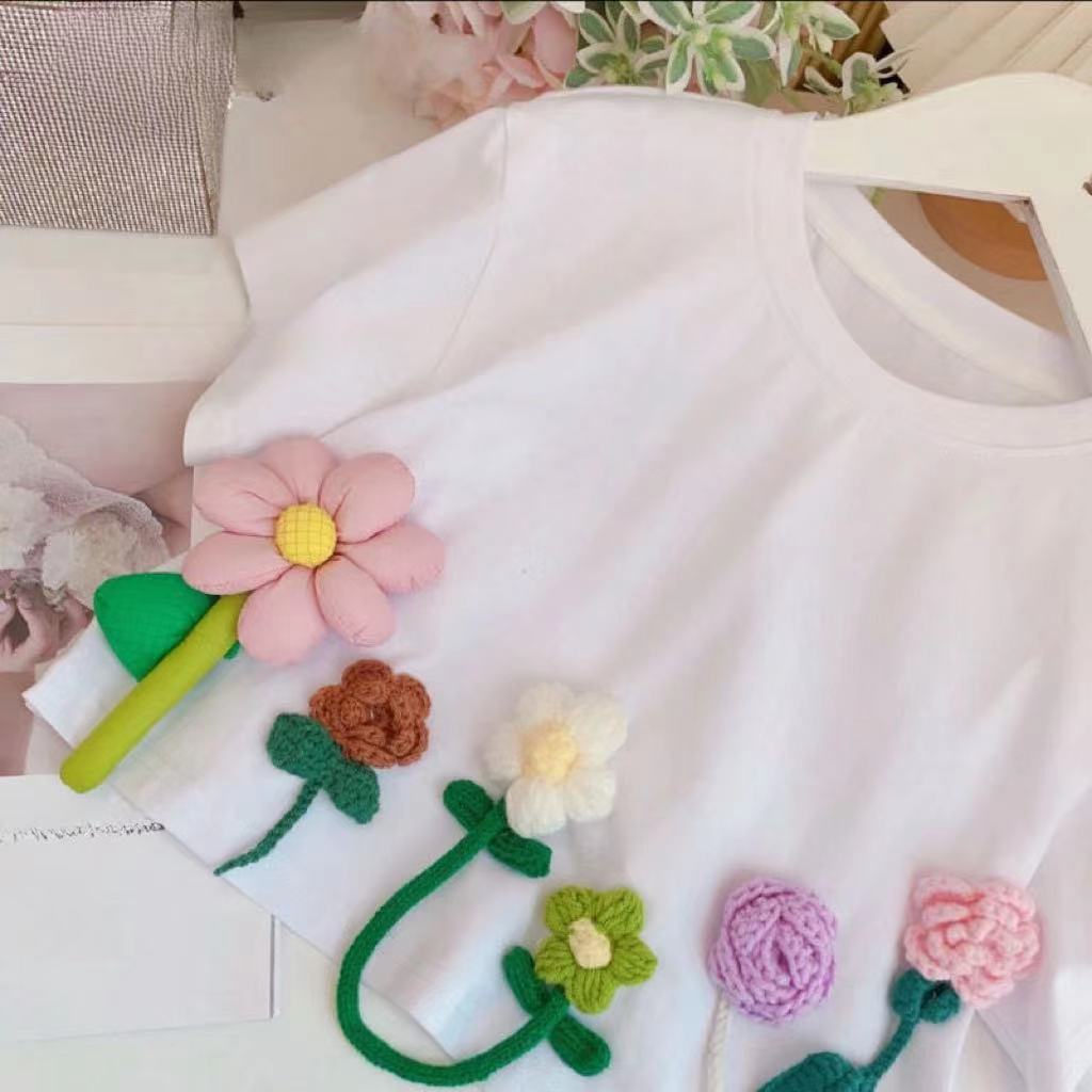 Girls' Floral Short Sleeve and Shorts Two-Piece Set