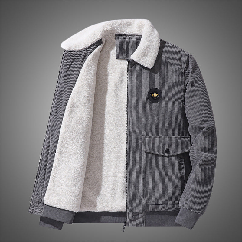 Men's Corduroy Fleece Lined Winter Jacket