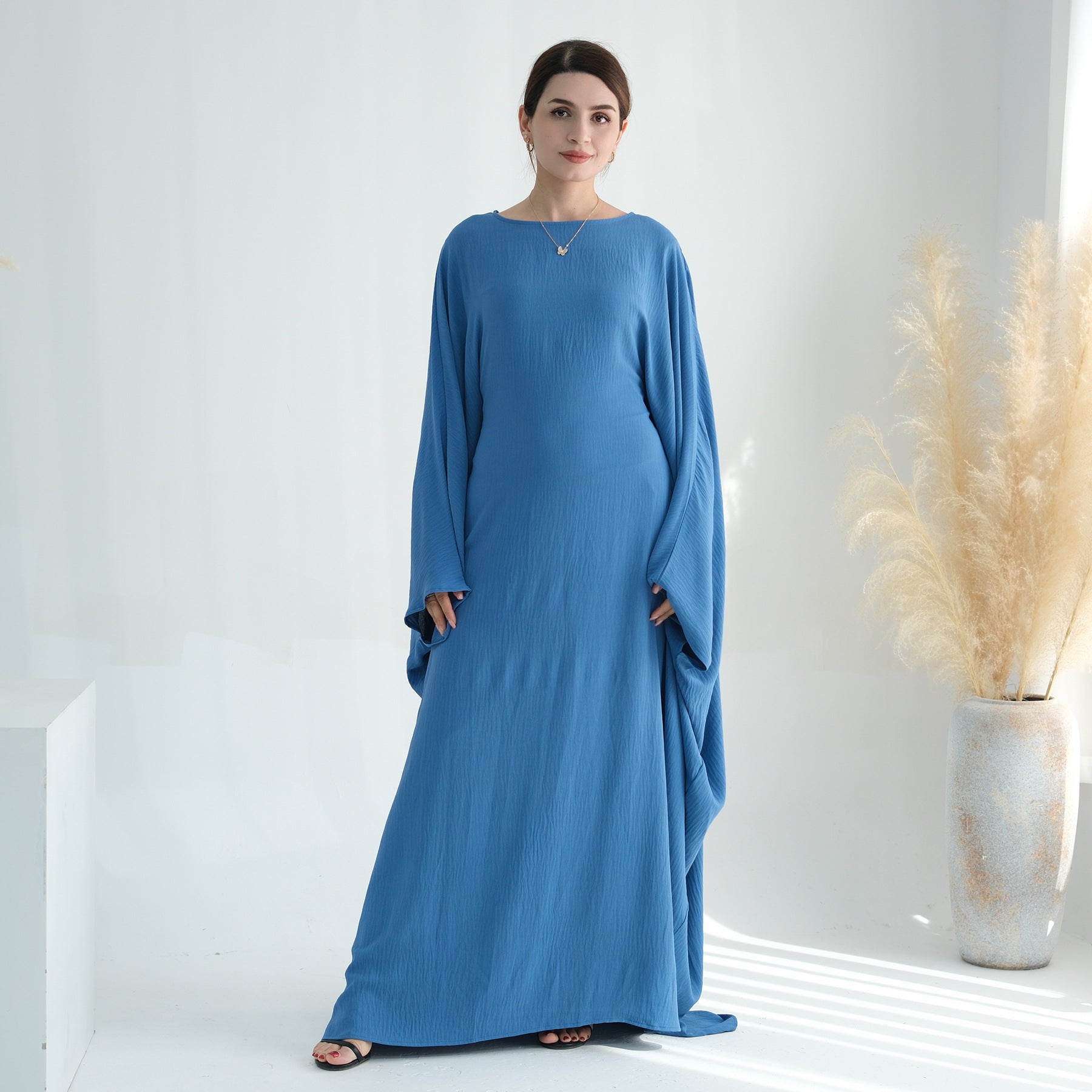 Women's Bat Sleeve Party Dress with Belt