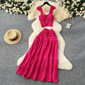 Women's Short Halter Top and Pleated Skirt Set
