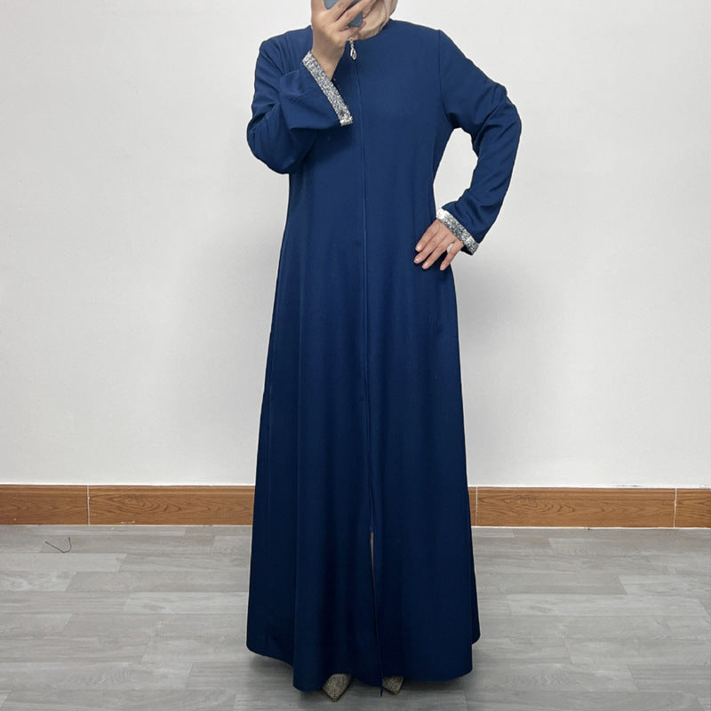 Zippered cardigan robe