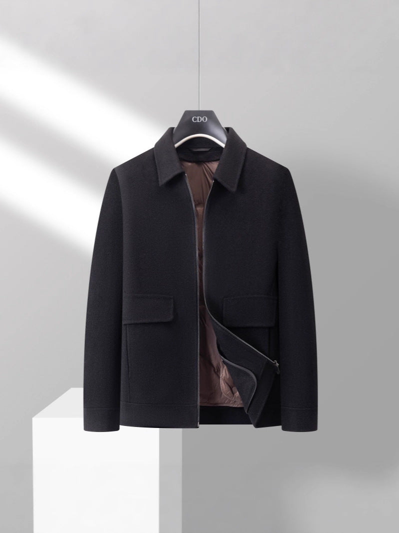 Men's Detachable Down Liner Wool Jacket