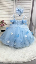 Lace puff dress for children