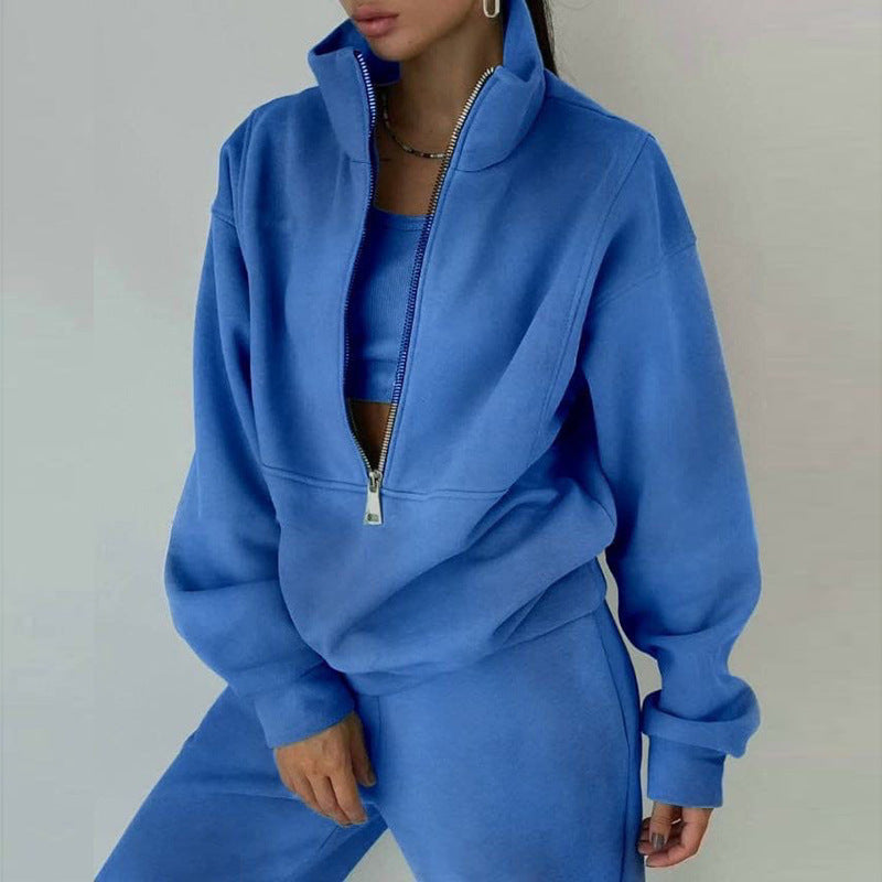Casual Fashion Suit for Women - Two-Piece Set Sweatshirt and Trousers