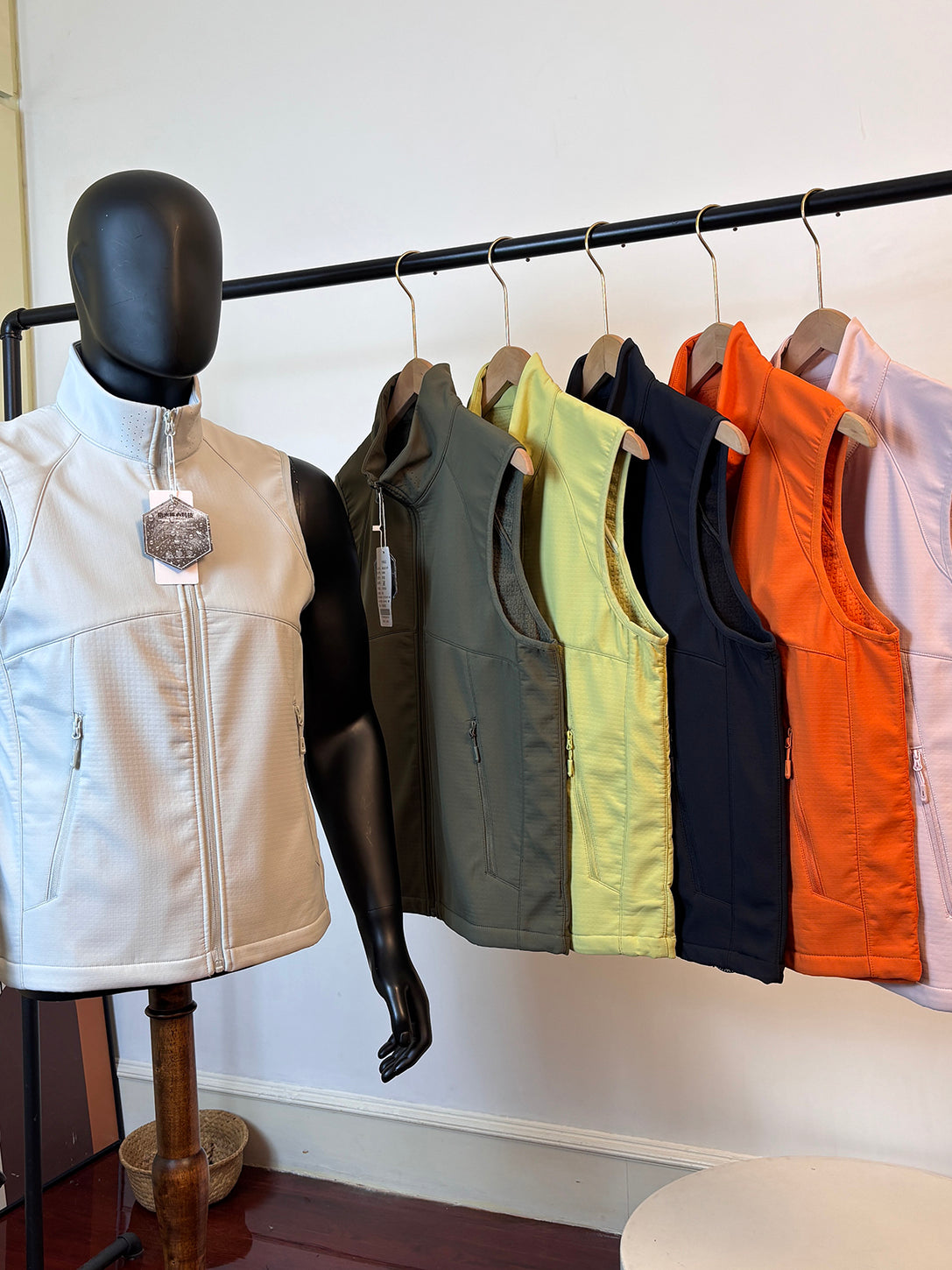 Fleece-lined high collar vest