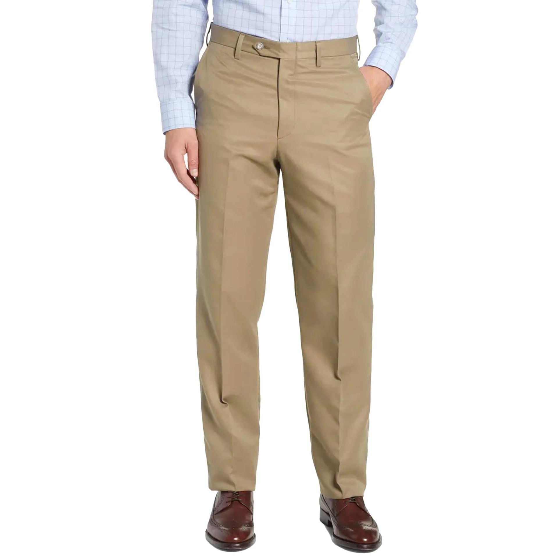 Men's Straight Fit Cotton Blend Trousers