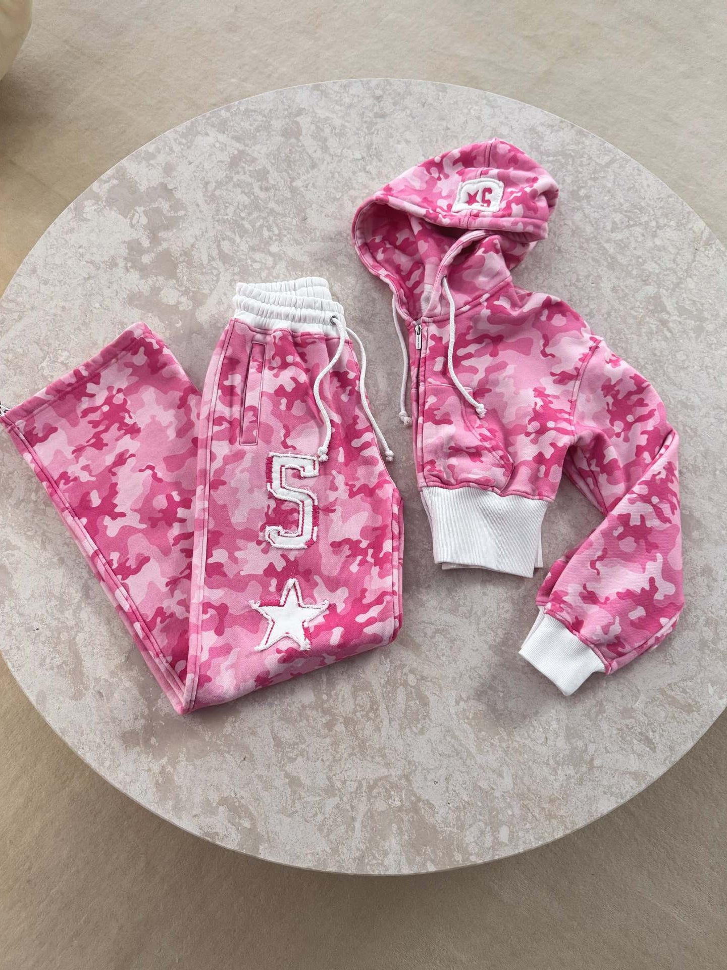 Women's Printed Cardigan and Trousers Set